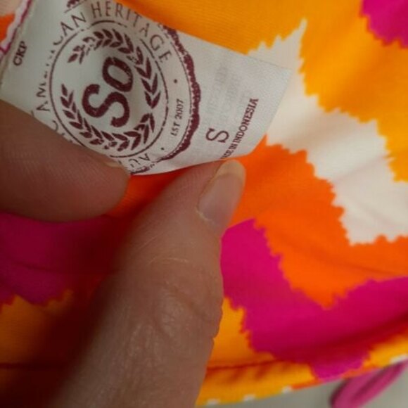 NWT S SO Bikini Reversible Swimsuit Bathing Suit Separates TOP ONLY Pink Orange - Picture 4 of 5